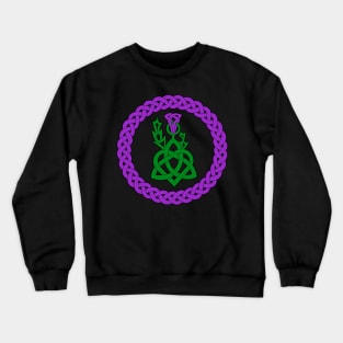 Celtic knotwork with heart and thistle - colourised Crewneck Sweatshirt